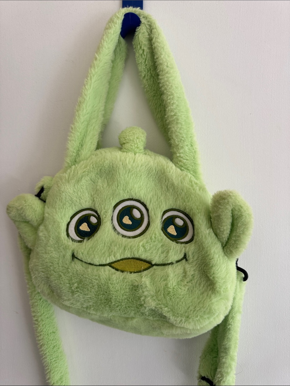 Kids Plush Alien Shoulder Bag - Light Green